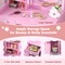 Pink Kids Vanity Table Set with LED Mirror Drawer Cabinet and Chair Perfect for Girls
